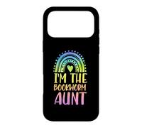 I'm The Bookworm Aunt Boho Rainbow Heart Esthétique Coque pour iPhone 17 Pro Max