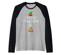 I'm The Crazy Aunt Elf Groupe familial assorti de Noël Manche Raglan