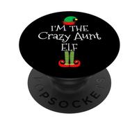 I'm The Crazy Aunt Elf Groupe familial assorti de Noël PopSockets PopGrip Adhésif