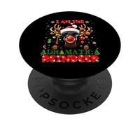 I'm The Dramatic Reindeer Christmas Outfit Funny Xmas PopSockets PopGrip Adhésif