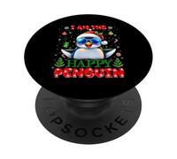 I'm The Happy Penguin Christmas Outfit Funny Xmas PopSockets PopGrip Adhésif