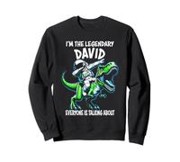 I'm The Legendary David Astronaute drôle sur Dessin animé Dinosaure Sweatshirt