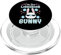 I'm The Librarian Bunny Floral Matching Family Lapin de Pâques PopSockets PopGrip pour MagSafe