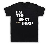 I'm The Next Bond British Spy Secret Agent 00 Double O T-Shirt des Hommes, Noir, Medium