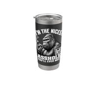 I'm The Nicest Asshole You'll Ever Meet Monkey Gobelet isotherme en acier inoxydable double paroi