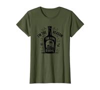 Im The Reason The Rum is Gone Funny Drinking Citation T-Shirt, Femme, Olive, XL