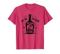 Im The Reason The Rum is Gone Funny Drinking Citation T-Shirt, Homme, Rouge Chiné, XL