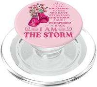 I'm The Storm Boxing Warrior Ruban Rose pour Femme Cancer du Sein PopSockets PopGrip pour MagSafe
