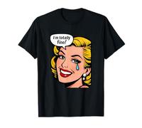 I'm Totally Fine Retro Comic Crying Mental Health T-Shirt