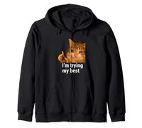 I'm Trying My Best Funny Crying Cat Meme Weird Cat Face Meme Sweat à Capuche