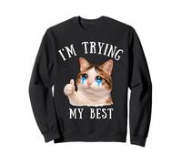 I'm Trying My Best Silly Crying Cat Meme Animaux Mignons Enfants Sweatshirt