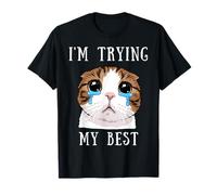 I'm Trying My Best Silly Crying Cat Meme Animaux Mignons Enfants T-Shirt