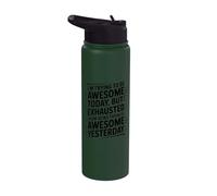 Im trying to be awesome today Funny Office Boss Colleger Stainless Steel Insulated Water Bottle