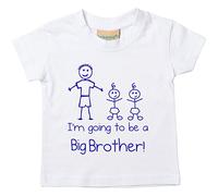 I'm Vais être Big Brother Jumeaux Blanc T-shirt Bébé Tout-petit Enfants Disponible en Tailles de 0-6 Mois nouveau bébé Brother Cadeau - Blanc, 24-36 Months