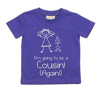 I'm Vais être Cousin Again Violet T-shirt Bébé tout-petit enfants disponible en tailles 0-6 mois pour 14-15 ans nouveau bébé Cousin cadeau - Pourpre, 6-12 Mois