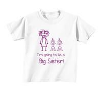 I'm Vais être Grand Sœur Jumeaux Blanc T-shirt Bébé Tout-petit Enfants Disponible en Tailles de 0-6 Mois nouveau bébé Brother Cadeau - Blanc, 9-11 Years