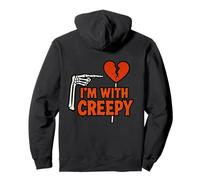 I'm With Creepy Funny Broken Heart Squelette Graphic Sweat à Capuche