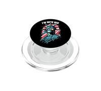 I'm with Her Statue of Liberty Drapeau américain 4 Juillet PopSockets PopGrip pour MagSafe