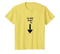 Im with Stupid Me Sarcastic Self Deprecating Humour T-Shirt, Enfant, Citron, 2 Ans
