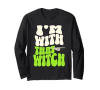 I'm with That Witch Costume d'halloween Amusant pour Couple Manche Longue