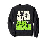 I'm with That Witch Costume d'halloween Amusant pour Couple Sweatshirt