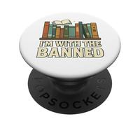I'm with The Banned Book Lover Library Graphic PopSockets PopGrip Adhésif