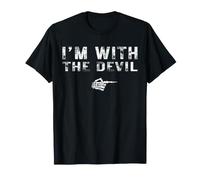 I'm with The Devil Couples Matching Costume Easy Halloween T-Shirt
