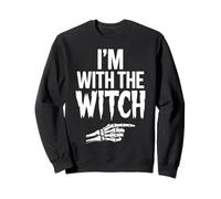 I'm with The Witch Funny Halloween His and Her Outfit Sweatshirt