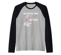 I'm with The Witch Tee Costume d'halloween Amusant pour Elle et Lui Manche Raglan