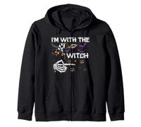 I'm with The Witch Tee Costume d'halloween Amusant pour Elle et Lui Sweat à Capuche