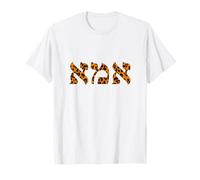 Ima Hebrew Mom in Leopard Print Lettres T-Shirt