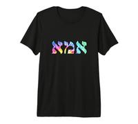 Ima Juive Mom Pretty Tie Dye Lettre hébraïque T-Shirt Haut de Gamme
