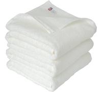 Imabari Towel Lot de 3 serviettes de bain certifiées naturelles 100 % coton fabriquées au Japon 65 x 120 cm Blanc avec manuel en anglais et autocollant