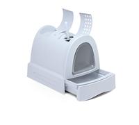 Bac à Litière pour Chat avec Capot Rapide Nettoyage Avec Schiebefach Bleu
