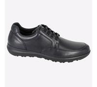 IMAC Chaussures Vinnie Hommes Cuir Confort Smart Casual Noires Taille Large