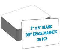 IMAGAME Lot de 36 aimants vierges effaçables à sec, aimants effaçables à sec pour tableau blanc, étiquettes magnétiques blanches polyvalentes pour écrire pour salle de classe, maison, éducation,