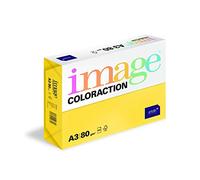 Image Coloraction - Papier de couleur Jaune soleil Sevilla 80 g/m² A3 - Ramette de 500 feuilles