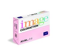Image Coloraction - Papier de couleur Rose clair Tropic 80 g/m² A3 - Ramette de 500 feuilles
