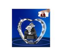 Image cube en verre gravé 3D en cristal - Décoration de table de Noël personnalisée - Cadeau d'anniversaire pour femme, homme, elle, lui, petite amie, petit ami, couple
