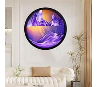 Image d'art de sable 3D, paysage de sable profond pour la décoration de la maison et du bureau, rotation à 360 ° en verre pour une ambiance relaxante, décoration de galerie d'art