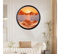 Image d'art de sable 3D, paysage de sable profond pour la décoration de la maison et du bureau, rotation à 360 ° en verre pour une ambiance relaxante, décoration de galerie d'art