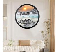 Image d'art de sable 3D, paysage de sable profond pour la décoration de la maison et du bureau, rotation à 360 ° en verre pour une ambiance relaxante, décoration de galerie d'art