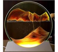 Image D'art De Sable En Mouvement 3D En Verre Rond, Paysage De Sable De Mer Profonde 3D, Lampe D'art De Sable En Mouvement, Lampe De Décoration À Mouvement Liquide ( Color : Yellow , Size : 25cm/10in