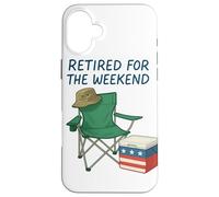 Image de chaise de camp Patriotic Cooler, retraitée pour le week-end Coque pour iPhone 16 Plus
