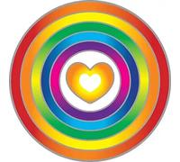 Image de fenêtre Cœur d'arc-en-ciel -- 14cm