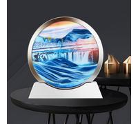 Image de sable en mouvement Peinture sur sable en mouvement, tableau artistique sur sable en mouvement, cadre artistique rond, paysage de sable en mouvement, affichage dynamique 3D, cadre de sable fl