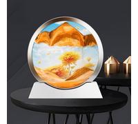 Image de sable en mouvement Peinture sur sable en mouvement, tableau d'art sur sable en mouvement, cadre d'art rond sur sable, paysage de sable en mouvement, affichage dynamique 3D, cadre de sable fl