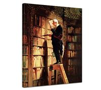 Image de Toile - Vieux Maîtres - Carl Spitzweg - Le Rat de bibliothèque - 30x40 cm - Images sur Toile - Toile déco imprimée - Tableau Toile - Photo sur Toile