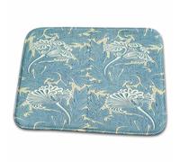 Image De William Morris Bleu Et Ivoire Flourishes Arts Et Artisanat Tapis De Bain Anti-Salissures Welcome Paillassons Antidérapant Paillasson Intérieur pour Salon Cuisine Baignoire 40X60 Cm