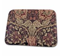 Image De William Morris Brown Et Peach Honeysuckle Pattern Arts and Craft Paillasson D'Entree Absorbant Paillasson Intérieur Lavable en Machine Tapis De Douche pour Baignoire Cuisine 40X60 Cm